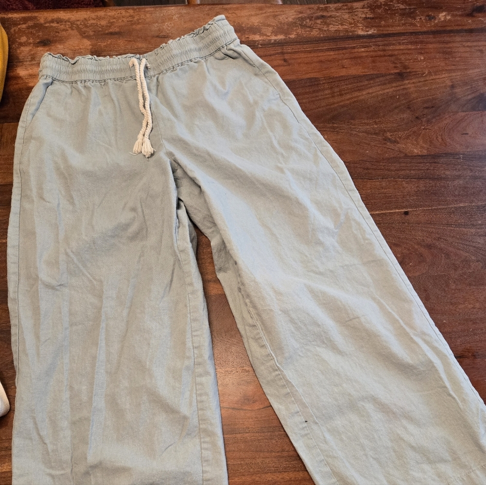 J. Crew Light Sage Green Wide Leg Pants